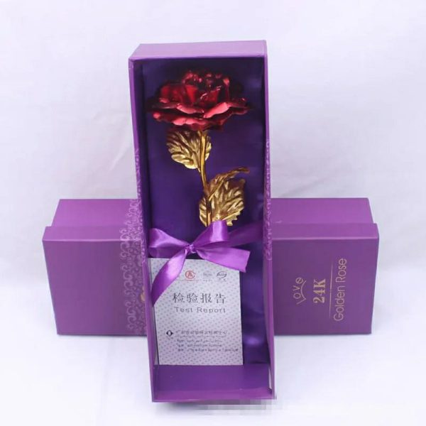 Elegant 24k Gold-Plated Rose with Love Holder Box – Perfect Gift to Show Your Love!!