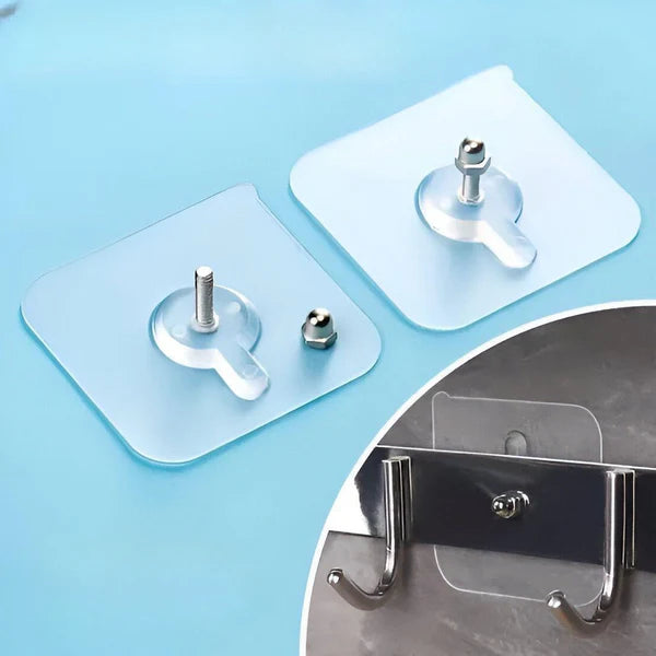 Strong Magic Hooks for Home, Kitchen, Washroom, Office, Décor; Transparent & Adhesive (Screw)