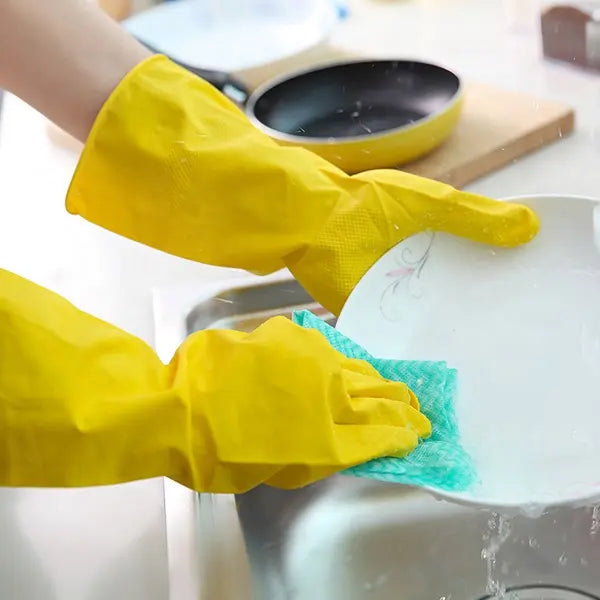 Non-Slip Rubber Gloves for Kitchen, Laundry, and Household Cleaning