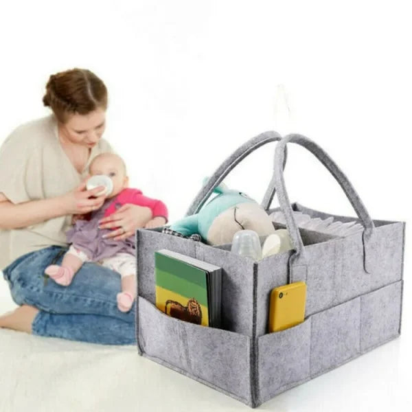 Foldable Storage Organizer for Baby – Basket for All Baby Needs (Clothes, Diapers, Feeder, Lotion, Shoes, etc.)