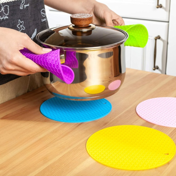 Multifunction Heat Resistant Silicone Mat - Non-Slip Pot Holder, Table Mats (Pack of 2)